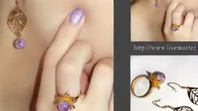 Набор "Сирень" , украшения своими руками, сделано на заказ. смотреть онлайн
