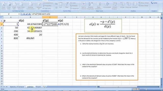 Elasticity of Demand in Excel смотреть онлайн