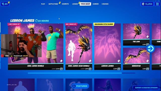 STREAMERS REACT TO *NEW* LEBRON JAMES SKIN & BUNDLE IN THE FORTNITE ITEM SHOP! смотреть онлайн