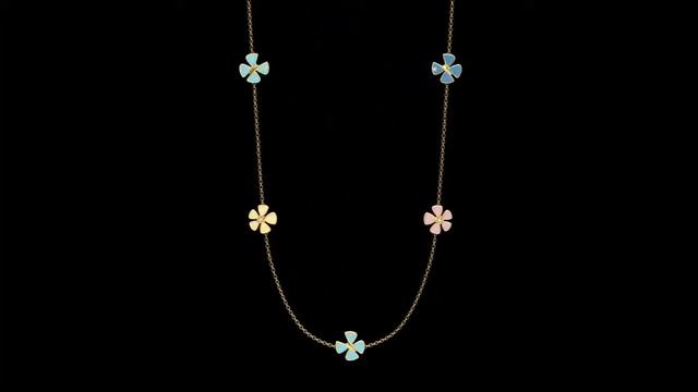 Колье Special из желтого золота 750 пробы с бриллиантами и эмалью смотреть онлайн