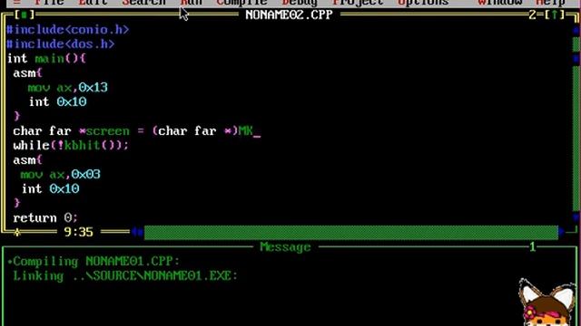 Borland C 3.0 (Ms-Dos) VGA mode display 256 colors [TUTORIAL] смотреть онлайн