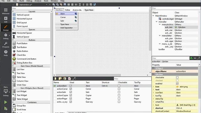 Menú y barra de herramientas en Qt смотреть онлайн