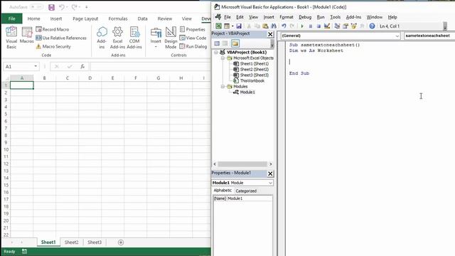 Excel VBA Macro To Loop Through And Enter Text In Each Worksheet Within A Workbook