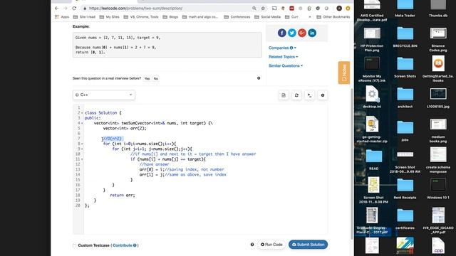 Two Sum: Leet Code (C++) смотреть онлайн