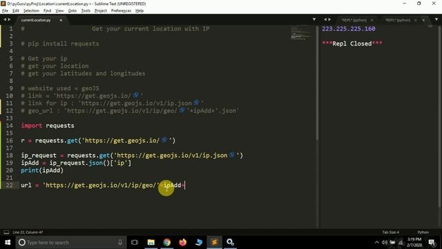 Get your current location using IP address in python | #pyGuru смотреть онлайн