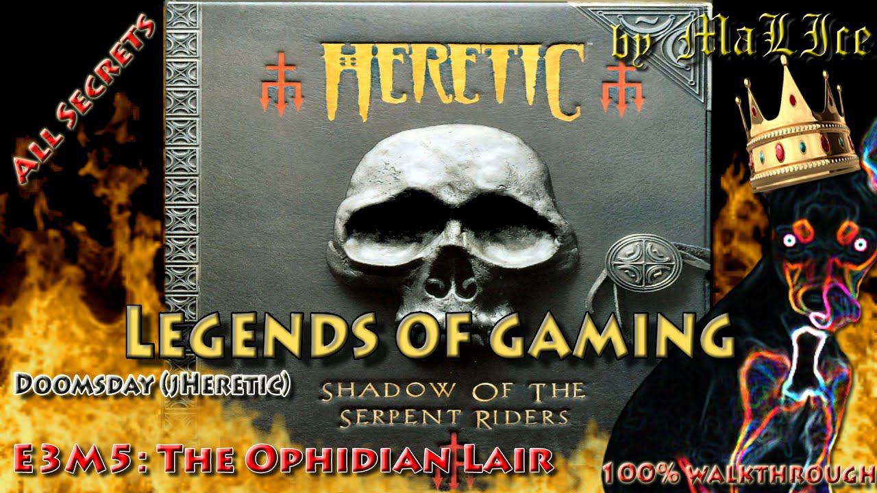 Heretic (Doomsday) 100% walkthrough - E3M5: The Ophidian Lair (all secrets) смотреть онлайн