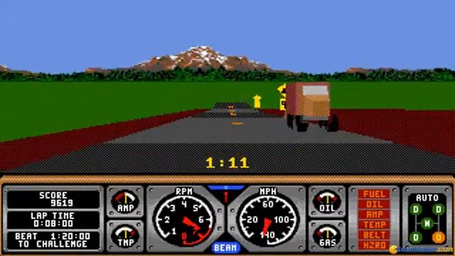Hard Drivin' gameplay (PC Game, 1989) смотреть онлайн