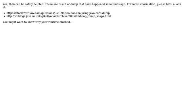 DevOps & SysAdmins: Can I delete java dump files (java core dump, heap dump, snap dump, etc) смотреть онлайн