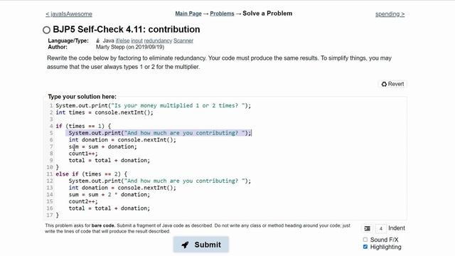 Java Practice It || 4.11 contribution || if/ else statement, redundancy, scanner смотреть онлайн