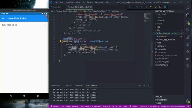 Flutter UI Tutorials - Date Time picker without using any plugins смотреть онлайн