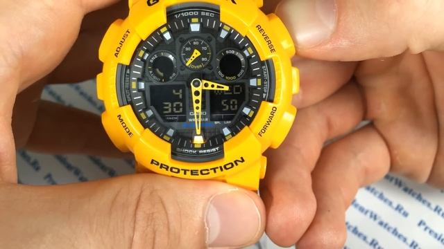 Как настроить молодежные часы Casio G-SHOCK GA-100A-9A - инструкция Watch-Forum.RU смотреть онлайн