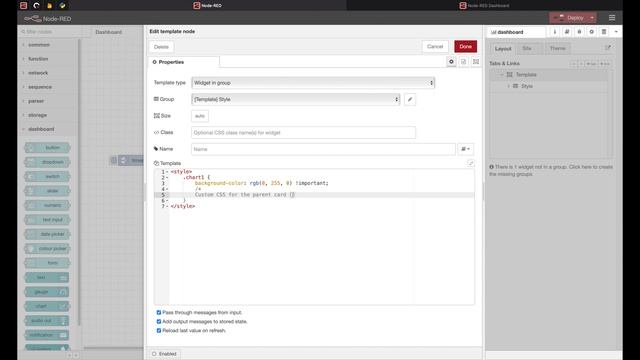 Node-Red: Dashboard Template Chart смотреть онлайн