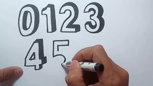 How to draw 3D NUMBERS from 0 to 9 смотреть онлайн