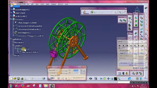 ferris wheel in catia v5 with simulation смотреть онлайн