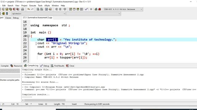Upper Case String in C++ смотреть онлайн