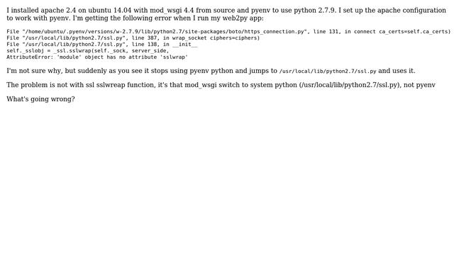 DevOps & SysAdmins: mod_wsgi keeps using system python смотреть онлайн
