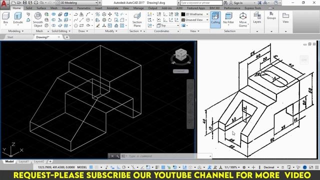 AutoCAD 3D Practice Exercise #64 | Mechanical Exercise #64 | Autocad 3D Example Tutorial #64 смотреть онлайн