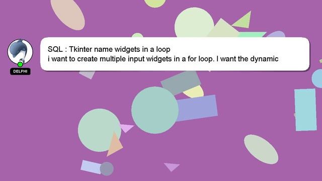 SQL : Tkinter name widgets in a loop смотреть онлайн