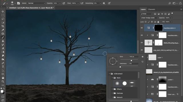 Create a Night Reflection Tree Bulb - Photoshop смотреть онлайн