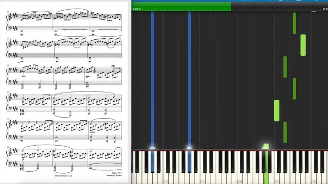 Piano Notes - Moonlight Sonata (Beethoven) смотреть онлайн