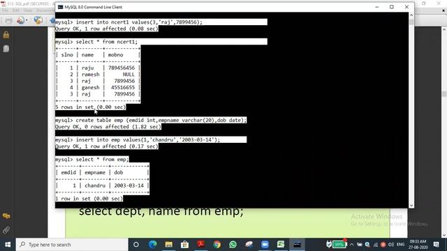 SQL 2- NCERT AND COMMERCE смотреть онлайн