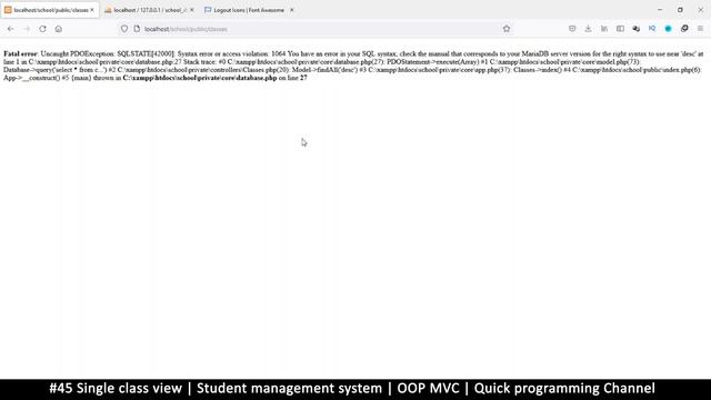 #45 Single class view | Student management system in PHP | OOP MVC | Quick programming tutorial смотреть онлайн