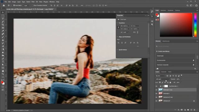 How to Create a Portrait Glitch Effect in Photoshop - Portrait effect Photoshop tutorials смотреть онлайн