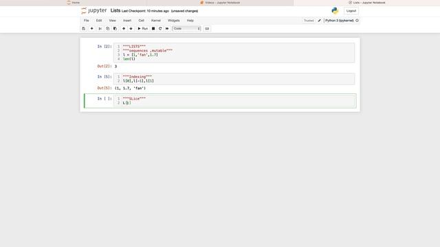 Lists 1 in Python & methods-slicing-indexing-concatenation-sort-pop-append Learn Python Coding L4 смотреть онлайн