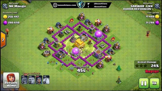 NEW TH6 Base with REPLAY 2021 | COC TH6 hybrid Base Copy link - Clash of Clans смотреть онлайн
