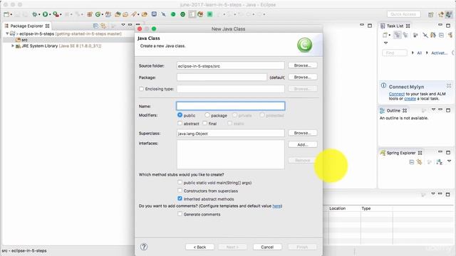 Spring framework Tutorial (020 Step 1 Create a Java Project) смотреть онлайн