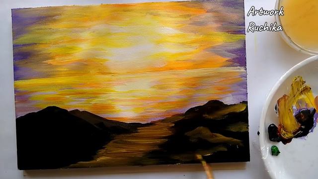 Father's Day Special Painting | Easy Acrylic Sunset Painting for Beginners | Acrylic Painting смотреть онлайн