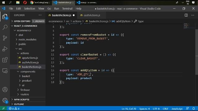 Tutorial#16|React.js/Redux E-Commerce - Writing BasketActions and CheckoutActions| Part-2 смотреть онлайн