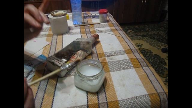 Декорирование бутылки 3 Д бумагой и трафаретом   № 135