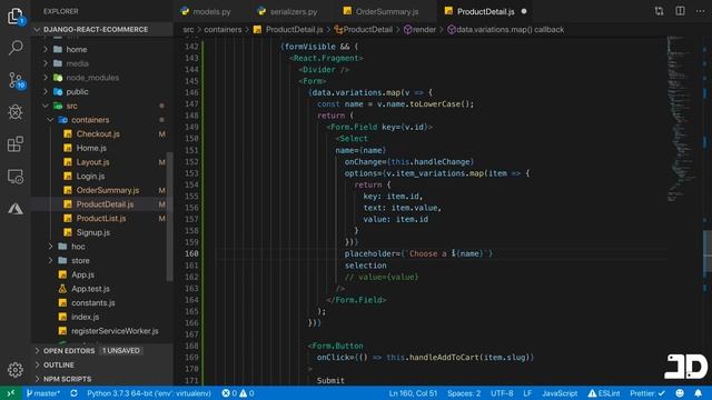 Build an ecommerce website with Django and React // Part 7 - Adding variations to cart смотреть онлайн