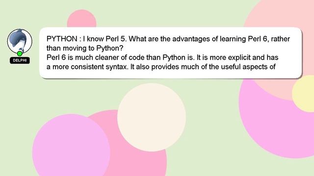 PYTHON : I know Perl 5. What are the advantages of learning Perl 6, rather than moving to Python? смотреть онлайн