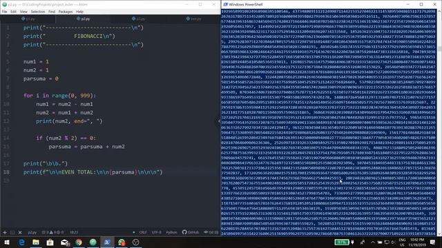 Fibonacci Patrons in console python смотреть онлайн