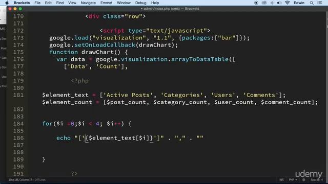 7 Displaying Dynamic Data in chart part 1 - CMS DASHBOARD - PHP COURSE CMS PROJECT смотреть онлайн