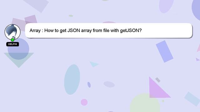 Array : How to get JSON array from file with getJSON? смотреть онлайн