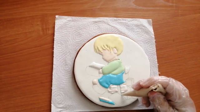 Пряник-открытка ко Дню учителя, Заливка пряника глазурью Часть 2 смотреть онлайн