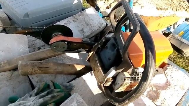 Пилю арматуру насадкой-болгаркой для бензопилы Stihl250+немного о мотоблоке Нева смотреть онлайн