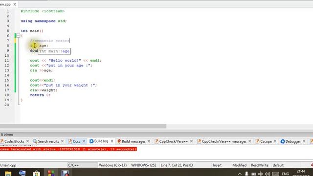 C++ syntax and semantics errors смотреть онлайн