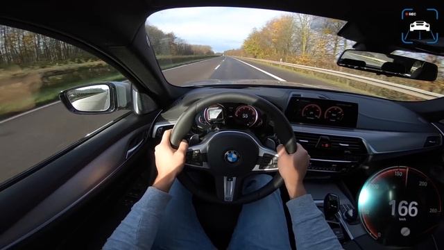 BMW 5 Series Touring G31 540d XDrive AUTOBAHN POV ACCELERATION & TOP SPEED By AutoTopNL