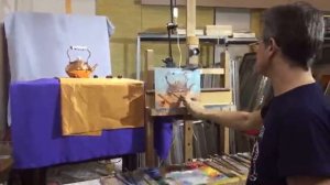 Натюрморт. Медный чайник. Живопись. Масло