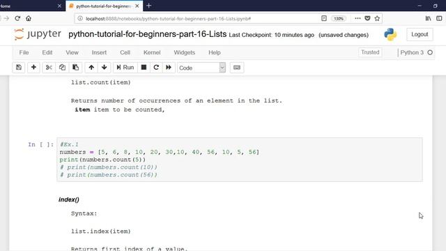 Python Tutorial For Beginners - Part - 16 - Lists - Part - 05 смотреть онлайн