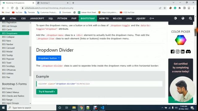 Bootstrap 5 Tutorial | Dropdowns And Collapse In Bootstrap 5 | Lecture 10 | Web Tech смотреть онлайн