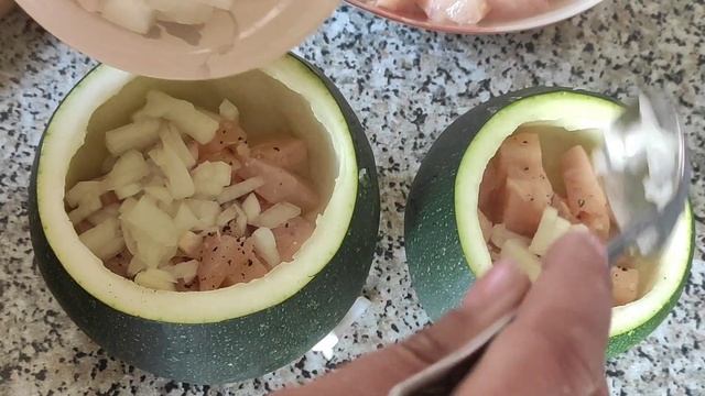 Овощи с грибами в кабачках? смотреть онлайн