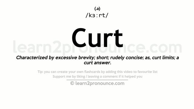 Pronunciation of Curt | Definition of Curt смотреть онлайн