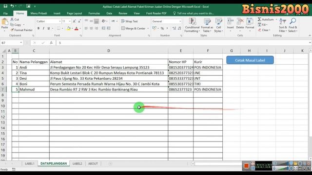 Cara Cetak Masal Label Kiriman Jualan Online Dengan Microsoft Excel смотреть онлайн