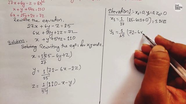 Jacobi method || Iterative method || Solution of linear system of equation смотреть онлайн