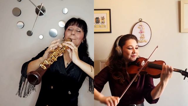 Armonie (Rondo Veneziano) - cover by Malika Mikhlina - oboe/Kalamkas Jumabaeva - violin смотреть онлайн